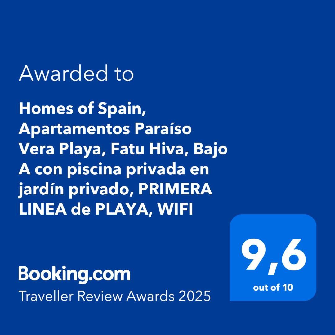 Homes Of Spain, Apartamentos Paraiso Vera Playa, Fatu Hiva, Bajo A Con Piscina Privada En Jardin Privado, Primera Linea De Playa, Wifi Eksteriør bilde
